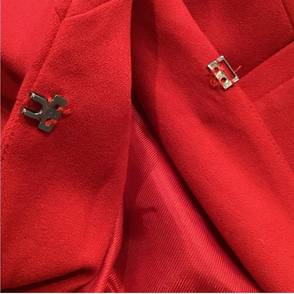 Zara Notched Collar Long Red Blazer Jacket Size: US M NWOT - Picture 6 of 7